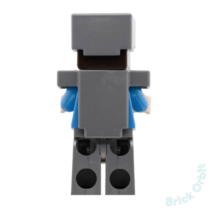 Genuine LEGO® STEVE IN SILVER ARMOUR (min053) Minifigure - Minecraft - Used - From 21137 - Product Image from Brick Orbit