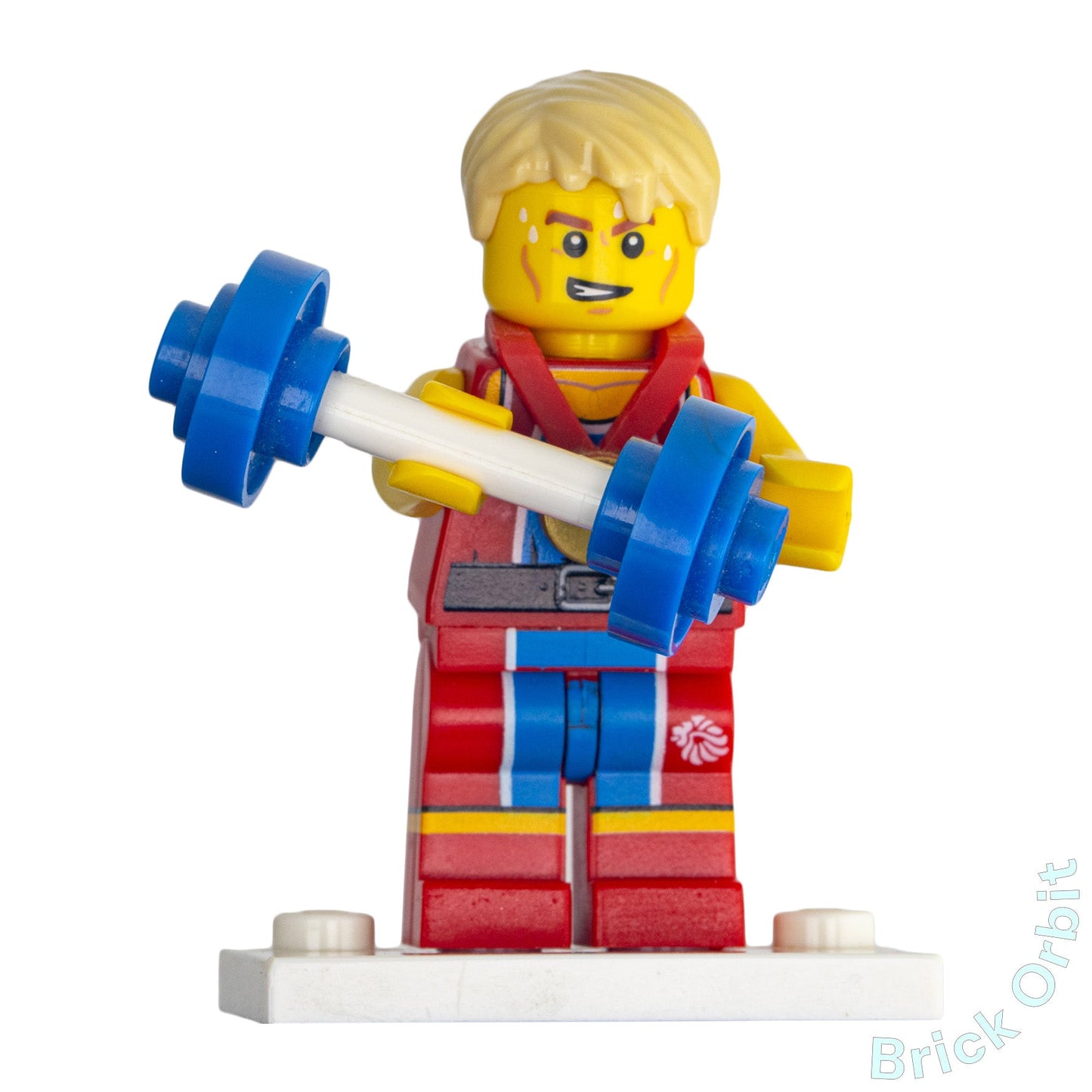 Genuine LEGO® WONDROUS WEIGHTLIFTER, TEAM GB (tgb007) Minifigure - Collectible Minifigures - Used - Product Image from Brick Orbit