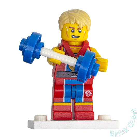 Genuine LEGO® WONDROUS WEIGHTLIFTER, TEAM GB (tgb007) Minifigure - Collectible Minifigures - Used - Product Image from Brick Orbit