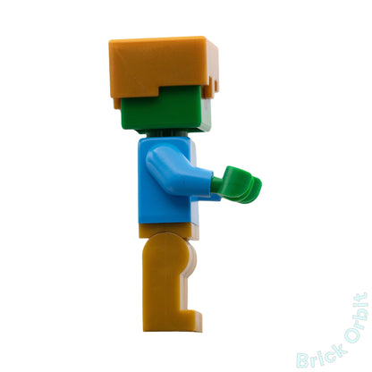 Genuine ZOMBIE WITH GOLD HELMET (min050) - Minecraft - Used LEGO® Minifigure from set 21137-1 - Product Image from Brick Orbit