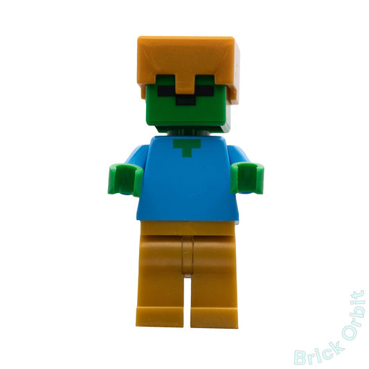 Genuine ZOMBIE WITH GOLD HELMET (min050) - Minecraft - Used LEGO® Minifigure from set 21137-1 - Product Image from Brick Orbit