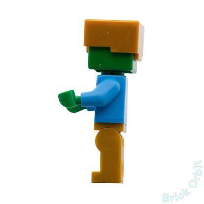 Genuine ZOMBIE WITH GOLD HELMET (min050) - Minecraft - Used LEGO® Minifigure from set 21137-1 - Product Image from Brick Orbit