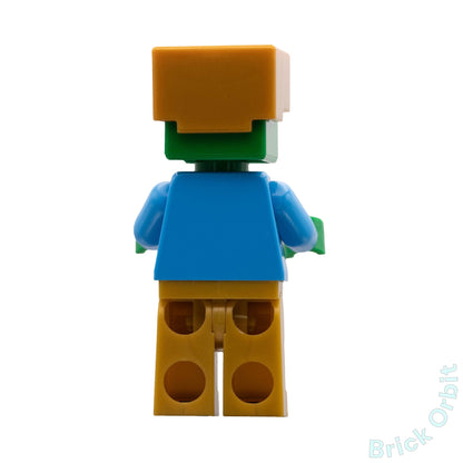 Genuine ZOMBIE WITH GOLD HELMET (min050) - Minecraft - Used LEGO® Minifigure from set 21137-1 - Product Image from Brick Orbit